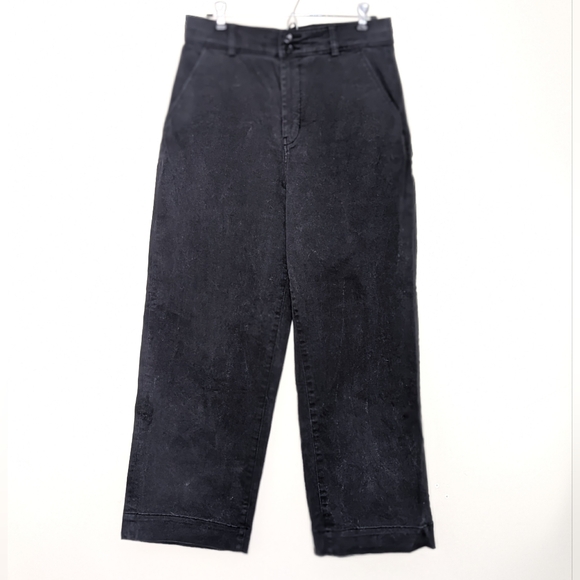 Everlane Women's Size 12 The Organic Straight-Leg Cropped Pant in Black - Picture 1 of 7